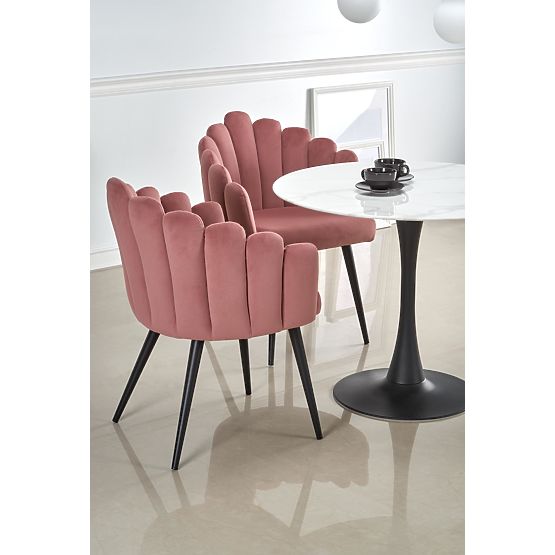 Masa rotundă AMBROSIO, blat - sticlă, picior - negru (2p=1buc)