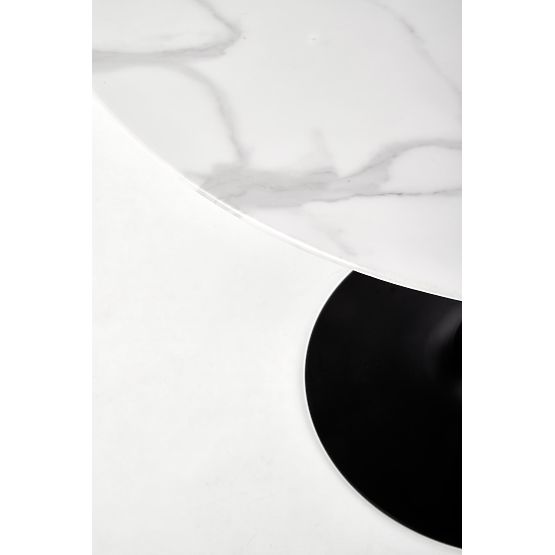 Masa rotundă AMBROSIO, blat - sticlă, picior - negru (2p=1buc)