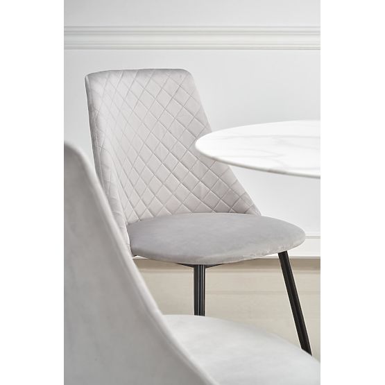 Masa rotundă AMBROSIO, blat - sticlă, picior - negru (2p=1buc)