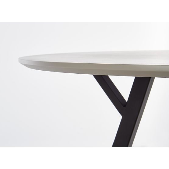 Masă rotundă BALROG, structură - negru, blat - gri deschis (2p=1buc)