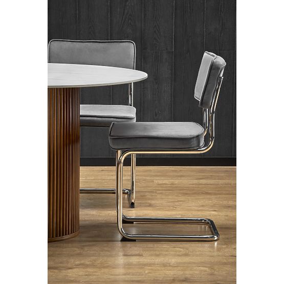 Masa rotundă BRUNO, marmură albă / nuc (2p=1buc)