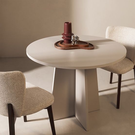 Masă rotundă de dining Merlo 100 cm, cașmir