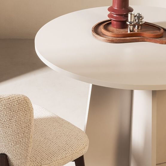 Masă rotundă de dining Merlo 100 cm, cașmir