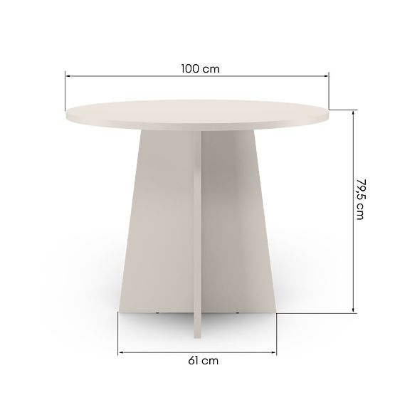 Masă rotundă de dining Merlo 100 cm, cașmir