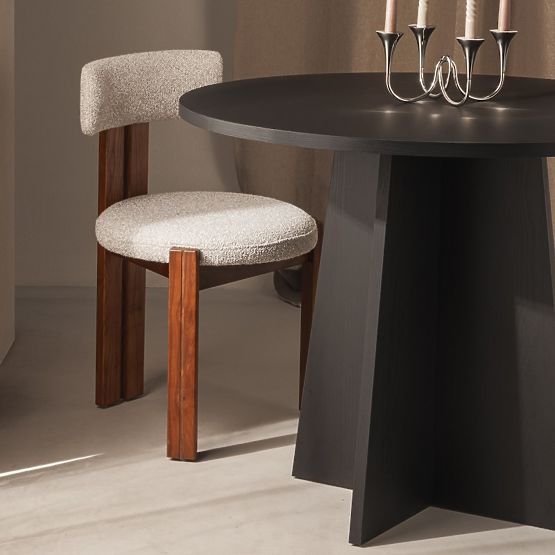 Masă rotundă de dining Merlo 100 cm, negru