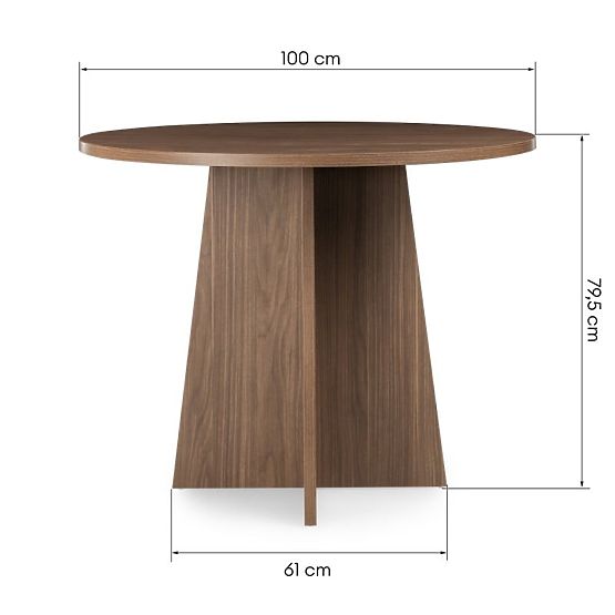 Masă rotundă de dining Merlo 100 cm, nuc Lincoln