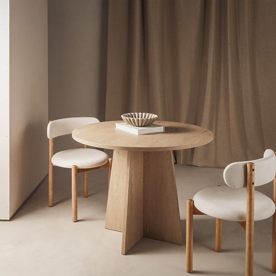 Masă rotundă de dining Merlo 100 cm, Stejar Cremona Torro