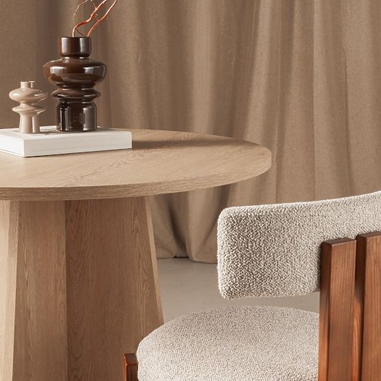 Masă rotundă de dining Merlo 100 cm, Stejar Cremona Torro
