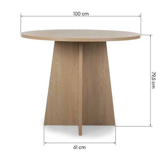 Masă rotundă de dining Merlo 100 cm, Stejar Cremona Torro
