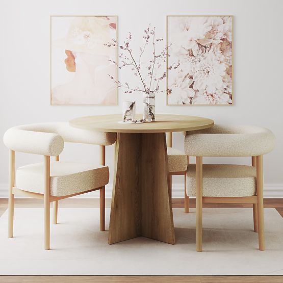 Masă rotundă de dining Merlo 100 cm, Stejar Cremona Torro