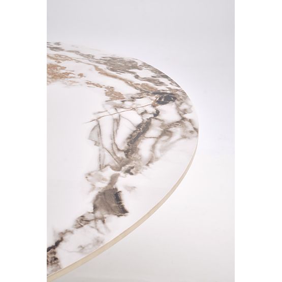 Masa rotundă GARET, marmură albă / negru (2p=1buc)