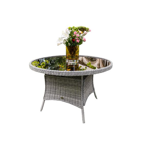 Masa rotundă mare din tehnoratan MODERNO gri deschis