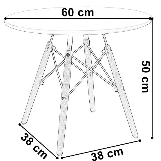 Masă rotundă PARIS DTW 60 cm albă