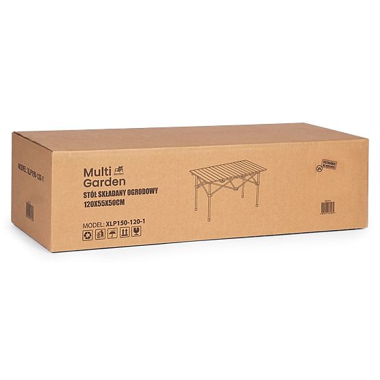 Masă turistică pliabilă 120x55 cm camping cu geantă neagră MultiGarden