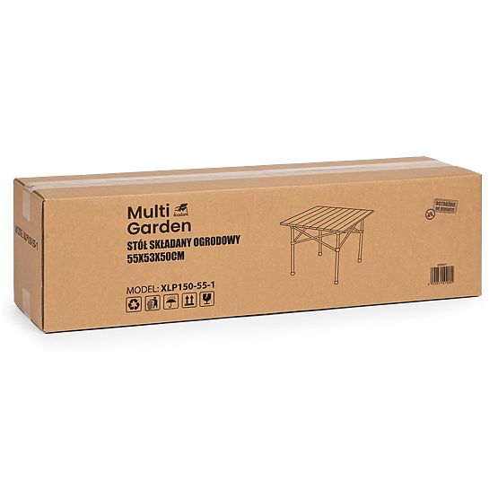 Masă turistică pliabilă 53x55 cm de camping cu geantă neagră MultiGarden