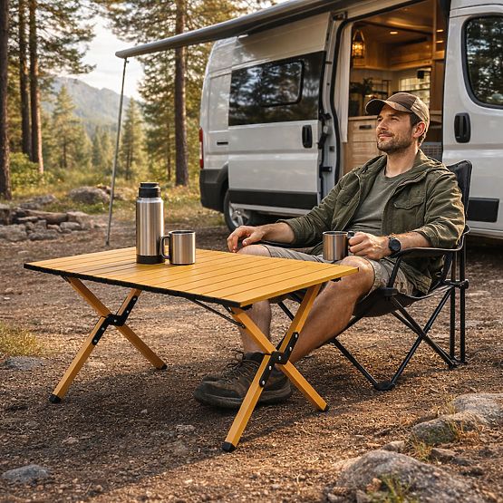 Masă turistică pliabilă 90x60 cm camping cu geantă MultiGarden