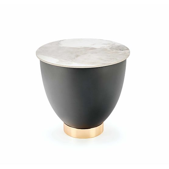 Măsuță de cafea CECILIA_S marmură albă / gri / auriu (2p=1buc)