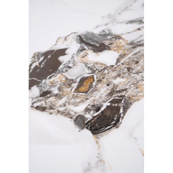 Măsuță de cafea ROSA marmură albă / marmură gri / auriu (2p=1buc)