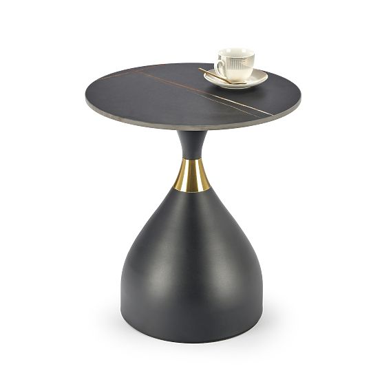 Măsuță de cafea SCALITA marmură neagră / negru / auriu (2p=1buc)