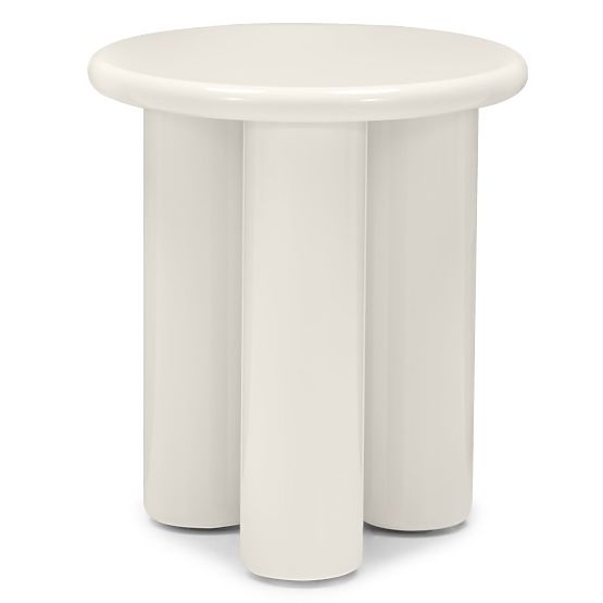 Măsuță laterală Blair 40 cm, crem, lucioasă