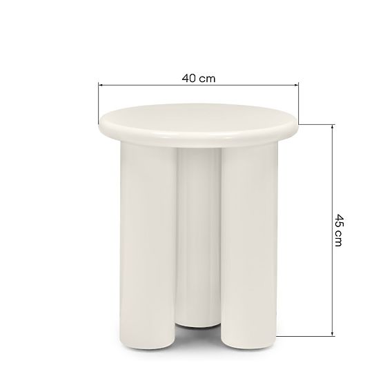 Măsuță laterală Blair 40 cm, crem, lucioasă