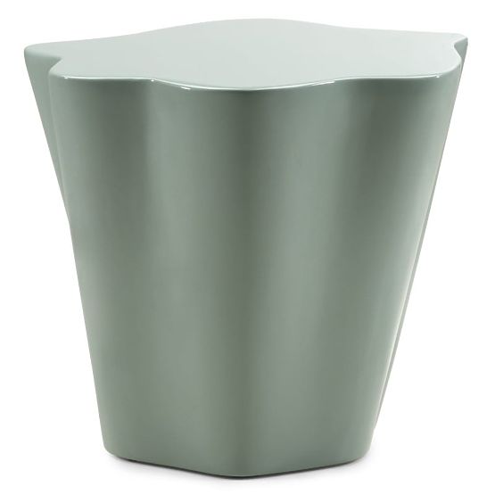 Măsuță laterală Bow 49 cm, salvie, lucioasă, forme rotunjite