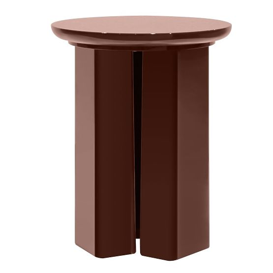 Măsuță laterală Brie 40 cm, bordo/maro, lucioasă