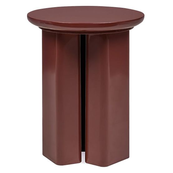 Măsuță laterală Brie 40 cm, bordo/maro, lucioasă