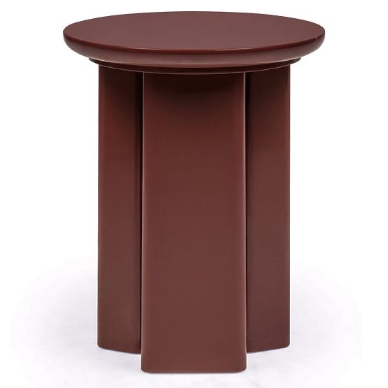 Măsuță laterală Brie 40 cm, bordo/maro, lucioasă