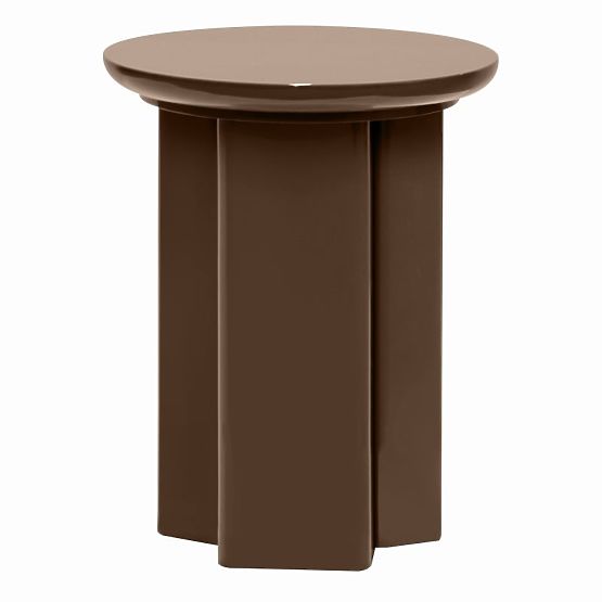 Măsuță laterală Brie 40 cm, maro deschis, mocha, lucios