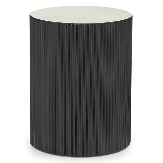 Măsuță laterală Ermanno, 35 cm, negru, canelat