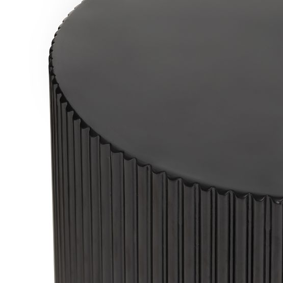 Măsuță laterală Ermanno, 35 cm, negru, canelat