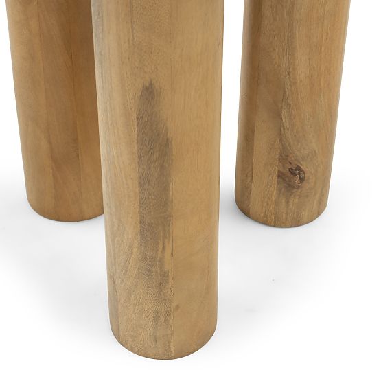 Măsuță laterală Limali 50 cm, rotundă, lemn de mango, forme rotunjite