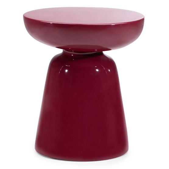 Măsuță laterală Logan 40 cm, burgundy/cireș, lucioasă