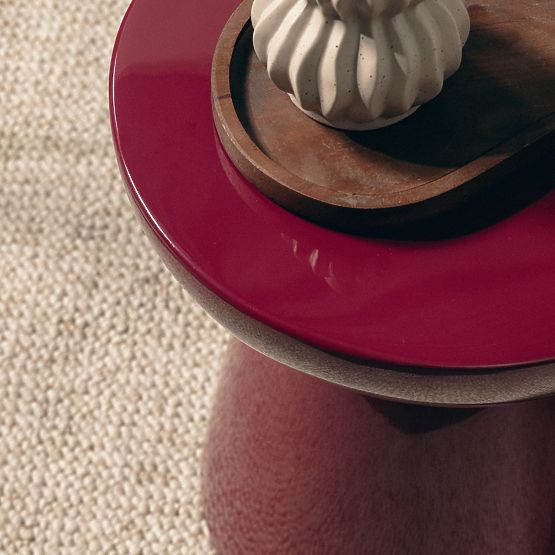 Măsuță laterală Logan 40 cm, burgundy/cireș, lucioasă