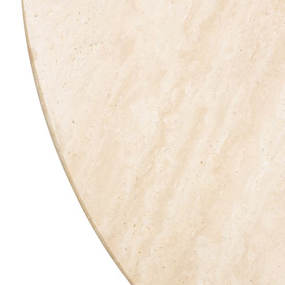 Măsuță laterală Medley 50 cm, rotundă, travertin/fag