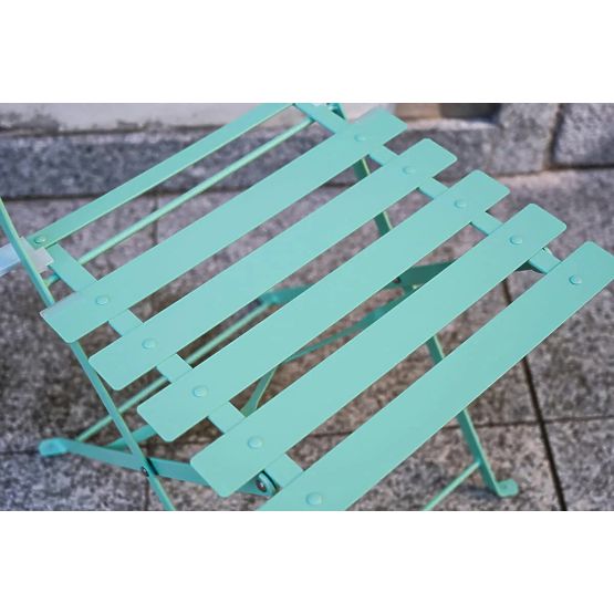 Mobilier de balcon din oțel (2 x scaune pliabile + masă) SEMPLICI Mentă