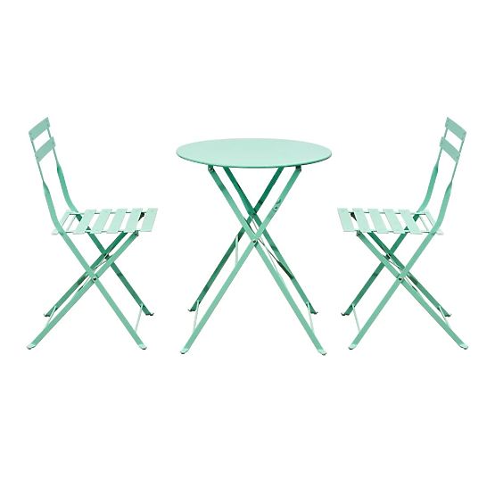 Mobilier de balcon din oțel (2 x scaune pliabile + masă) SEMPLICI Mentă