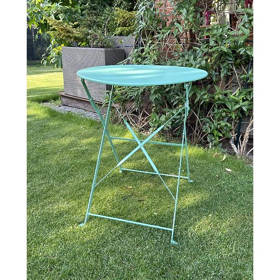 Mobilier de balcon din oțel (2 x scaune pliabile + masă) SEMPLICI Mentă