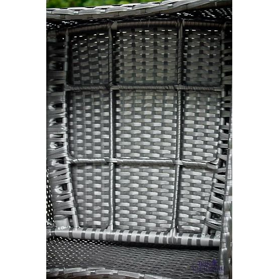 Mobilier de grădină din tehnoratan (canapea 123cm, 2 fotolii + masă) UNICO negru