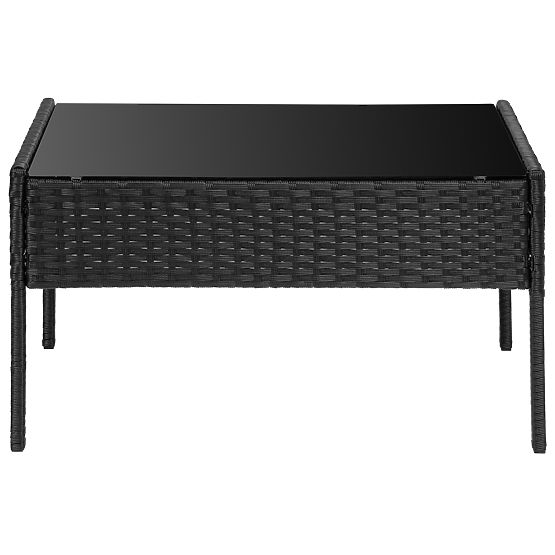 Mobilier de grădină din tehnoratan set 4 în 1 MAGNOLIA negru cu perne bej