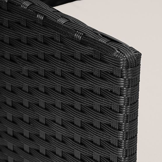 Mobilier de grădină din tehnoratan set 4 în 1 MAGNOLIA negru cu perne bej