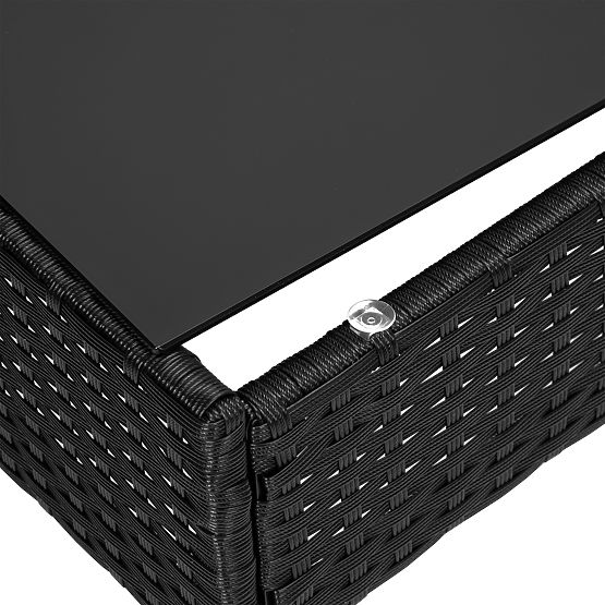 Mobilier de grădină din tehnoratan set 4 în 1 MAGNOLIA negru cu perne bej