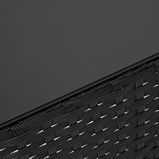 Mobilier de grădină din tehnoratan set 4 în 1 MAGNOLIA negru cu perne bej