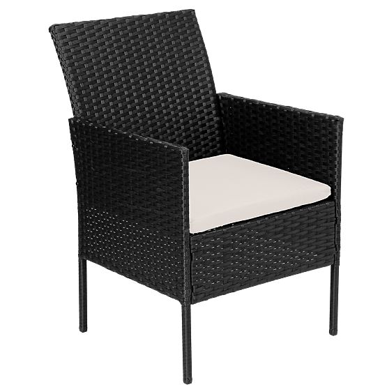 Mobilier de grădină din tehnoratan set 4 în 1 MAGNOLIA negru cu perne bej