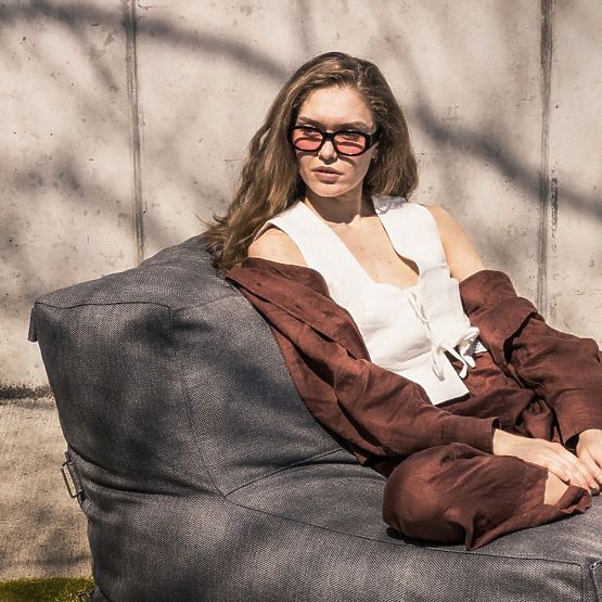 Modul central pentru colțul de grădină Vacuum cu husă, gri