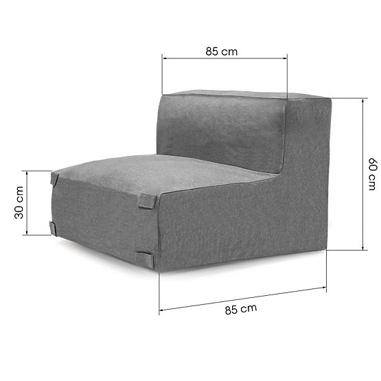 Modul central pentru colțul de grădină Vacuum cu husă, gri