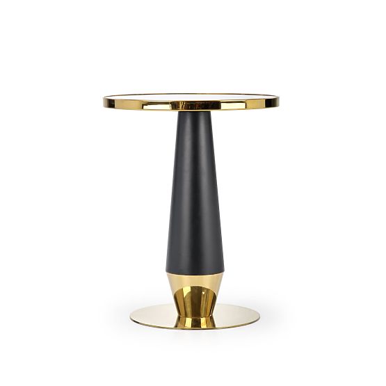 MOLINA masă rotundă, marmură neagră / negru / auriu (2p=1buc)