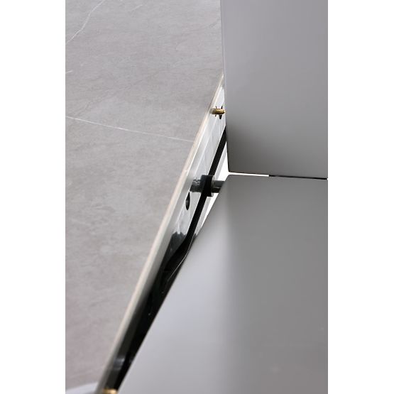 MUSCAT masă extensibilă blat - marmură gri, picior - gri deschis / auriu