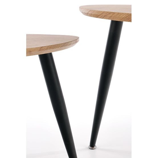 NICEA 2, set de 2 mese din stejar auriu/negru